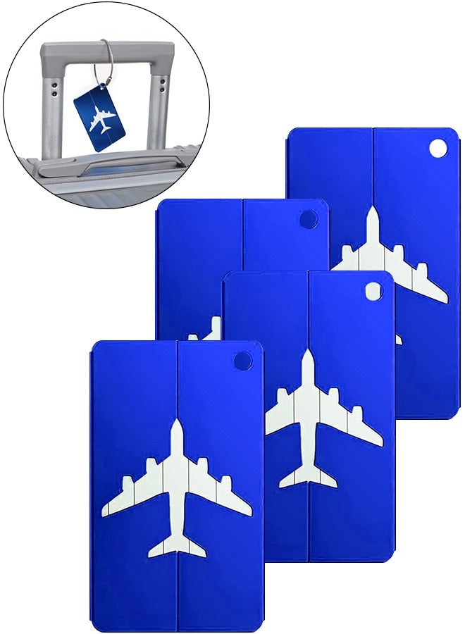 Tersely [4 Pack] Luggage Tags Business Card Holder Aluminium Metal Travel ID Bag Tag for Travel Luggage Baggage Identifier - Image 1